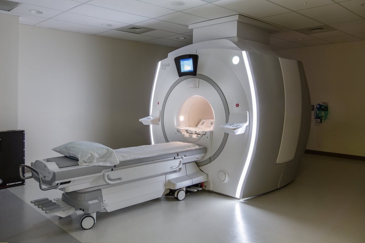 Modern hospital interior, healthcare architecture photography