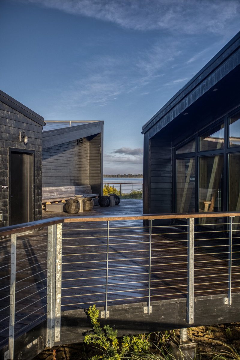 Modern cabin resort on the Lake Michigan shoreline