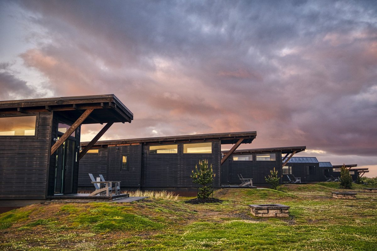 Modern cabin resort on the Lake Michigan shoreline