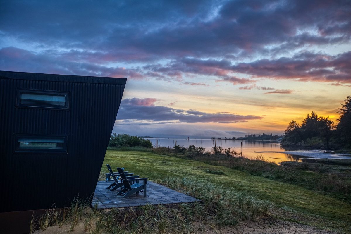 Modern cabin resort on the Lake Michigan shoreline