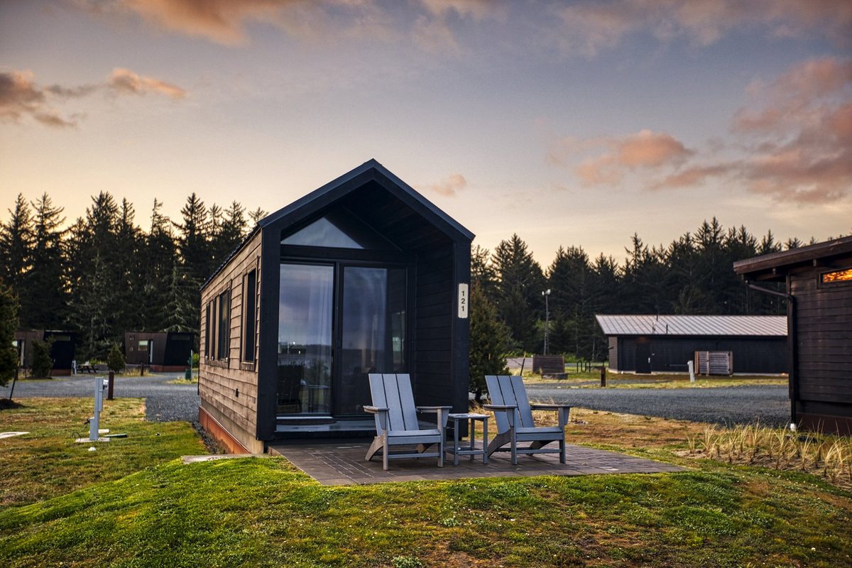Modern cabin resort on the Lake Michigan shoreline