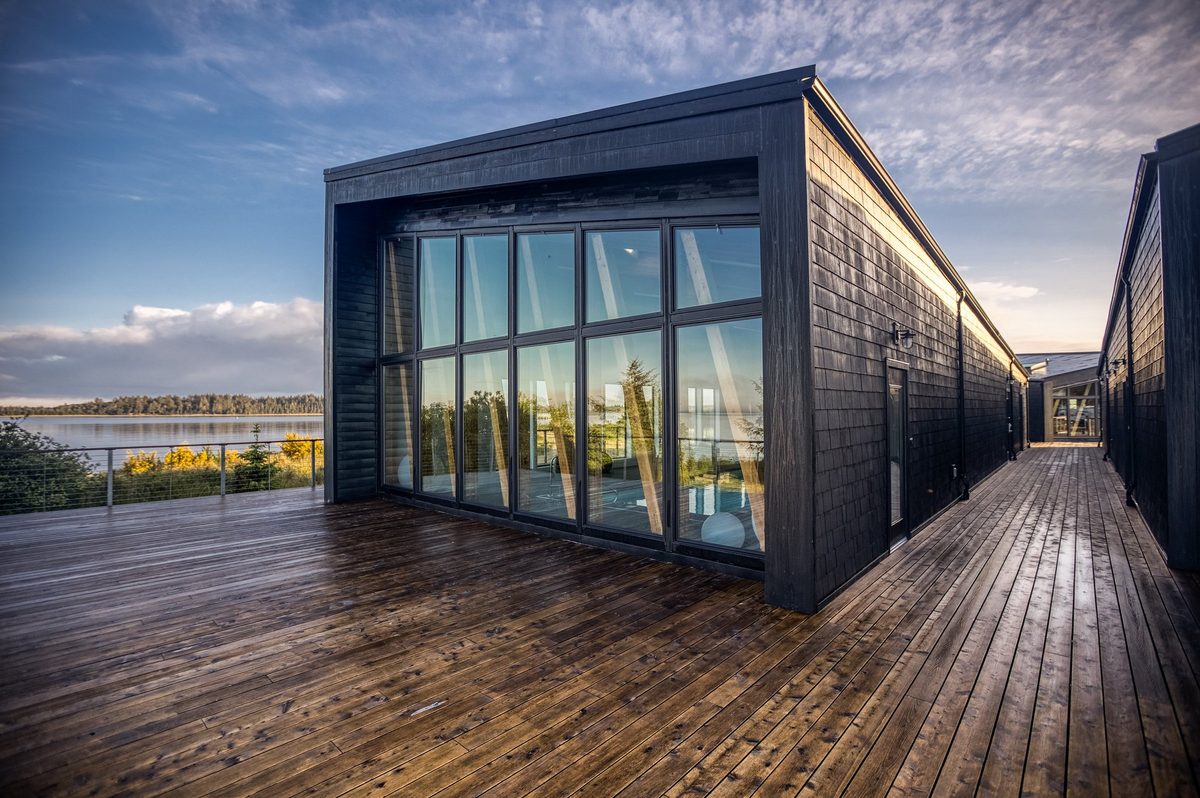 Modern cabin resort on the Lake Michigan shoreline