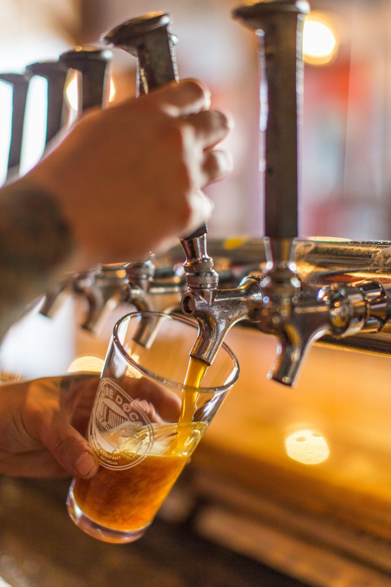 Craft brewery taproom with friends and fresh pours