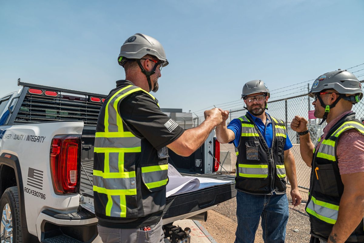 48 Electric crew at work on a commercial electrical project