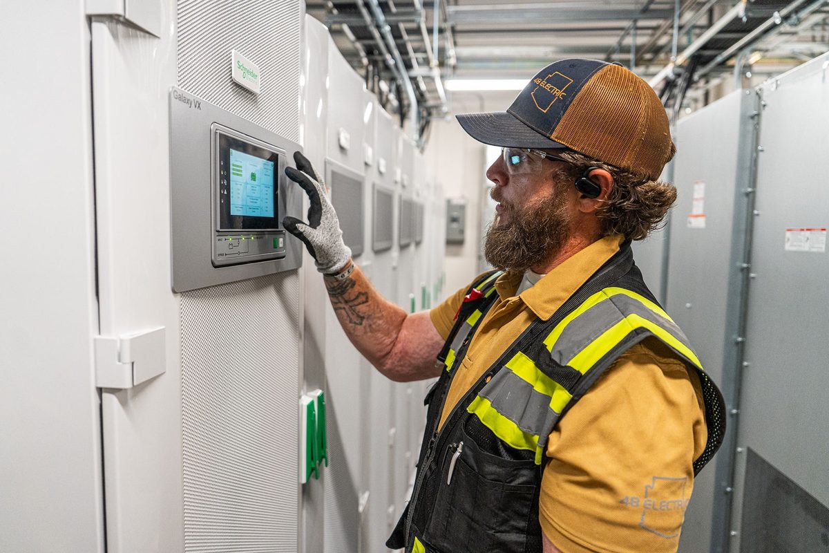 48 Electric crew at work on a commercial electrical project