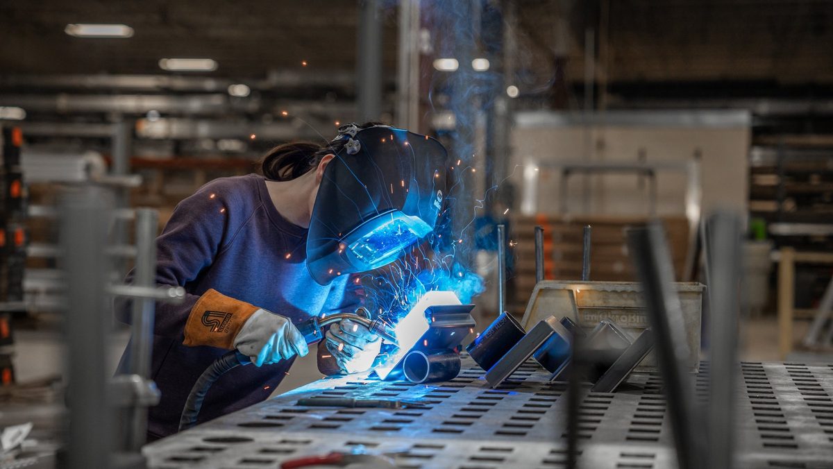 Fabrication and welding inside a truck body manufacturing plant