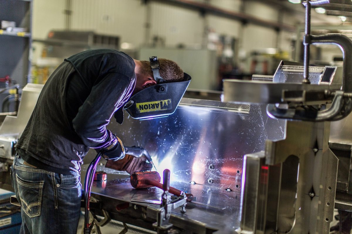 Fabrication and welding inside a truck body manufacturing plant