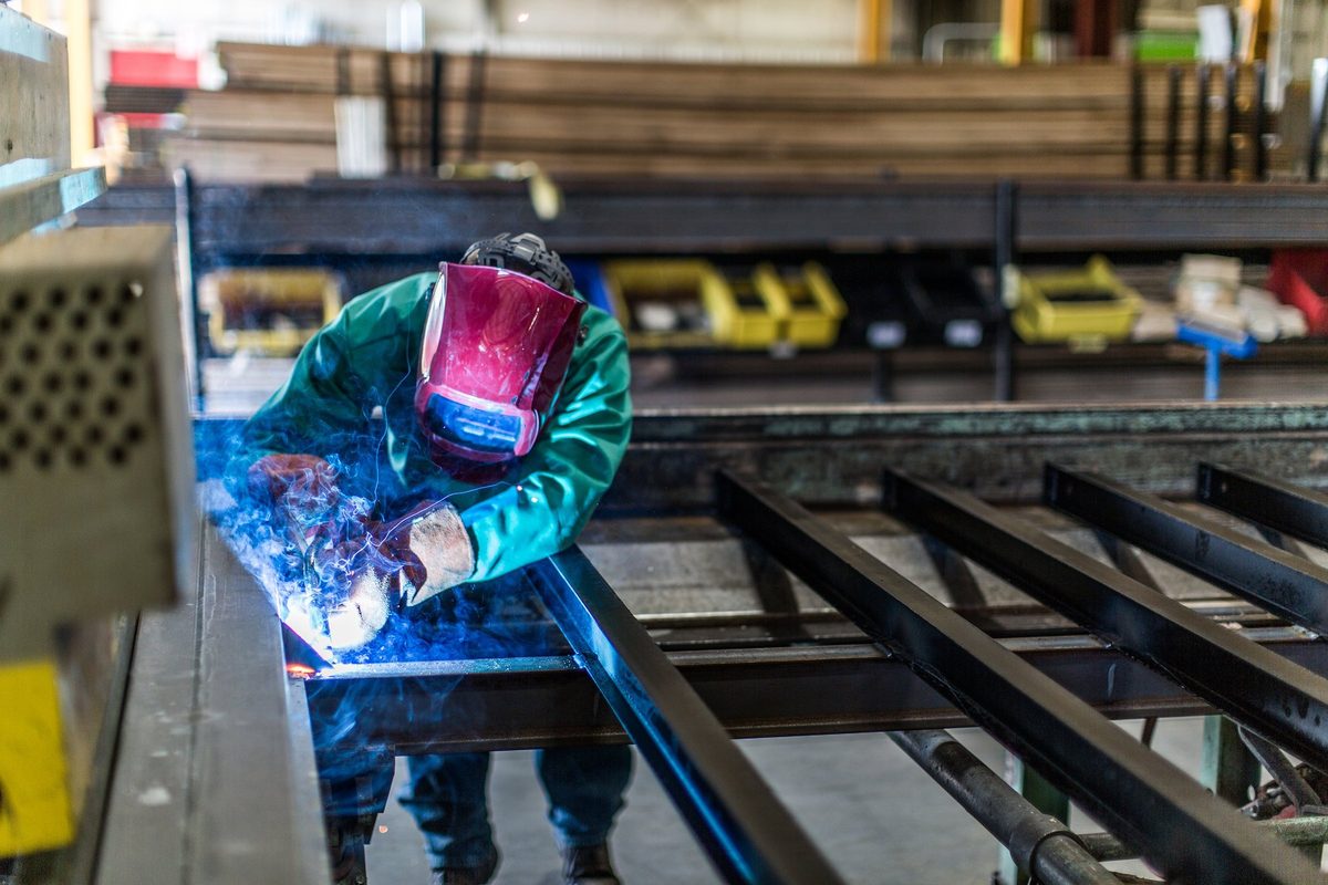 Fabrication and welding inside a truck body manufacturing plant