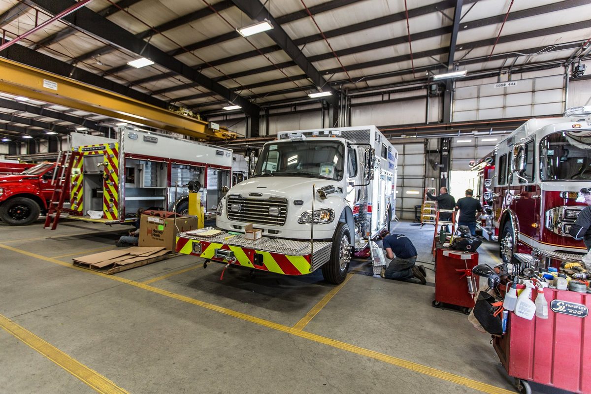 Fabrication and welding inside a truck body manufacturing plant