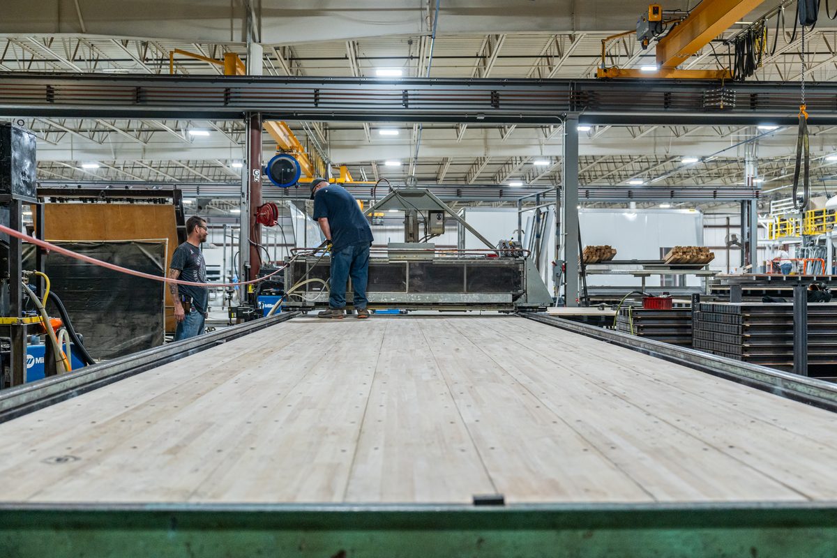 Fabrication and welding inside a truck body manufacturing plant