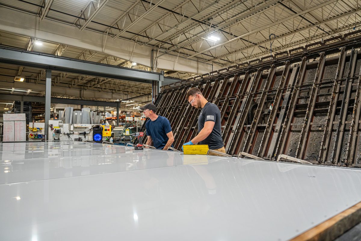 Fabrication and welding inside a truck body manufacturing plant