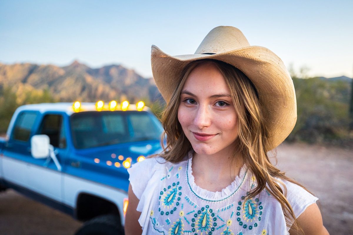 Classic car photographed in the Arizona desert