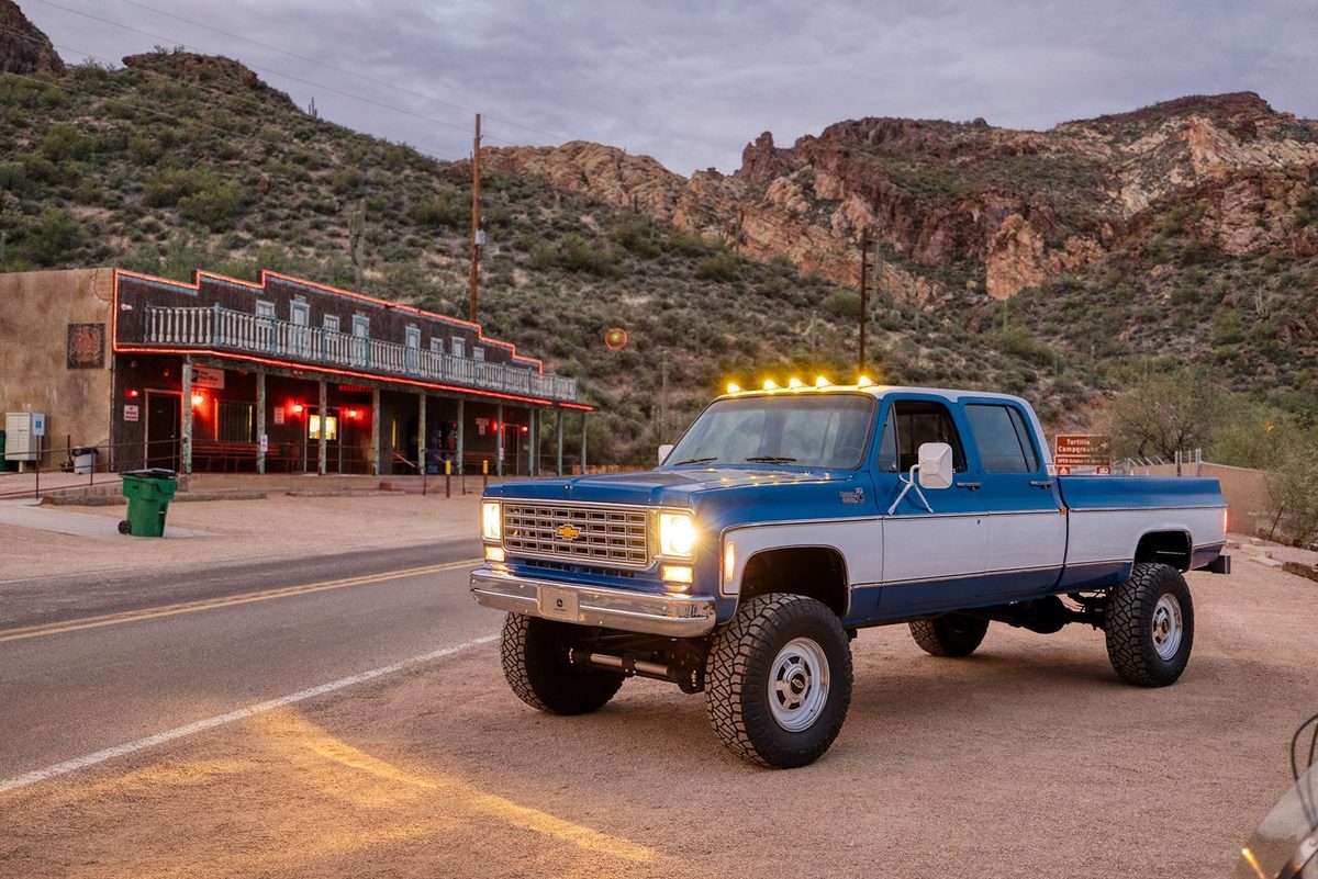 Classic car photographed in the Arizona desert