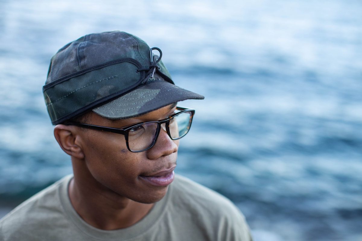 Friends outdoors in rugged Northwoods apparel, lifestyle brand photography