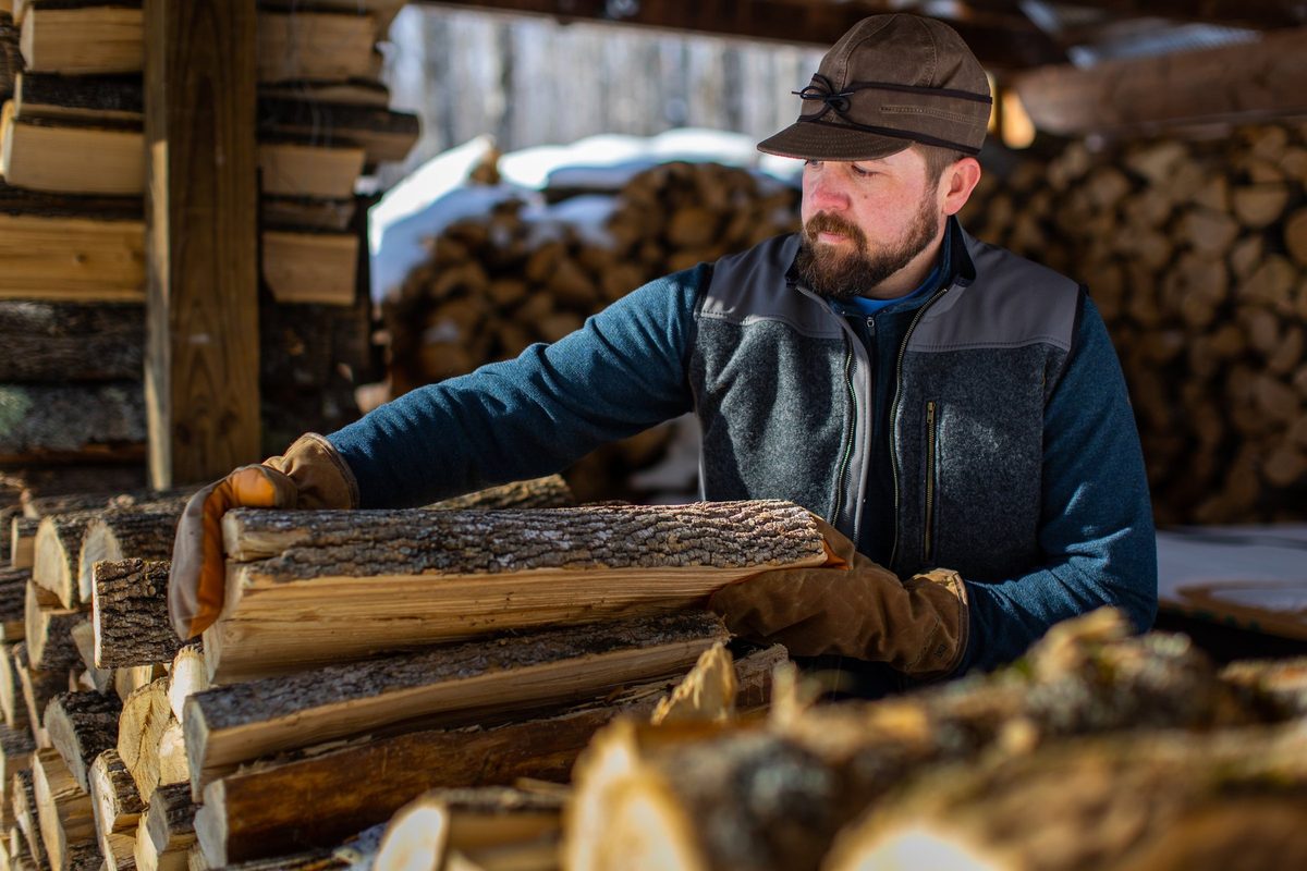 Friends outdoors in rugged Northwoods apparel, lifestyle brand photography