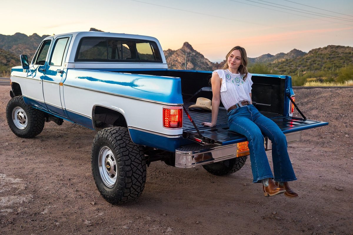 Classic car photographed in the Arizona desert