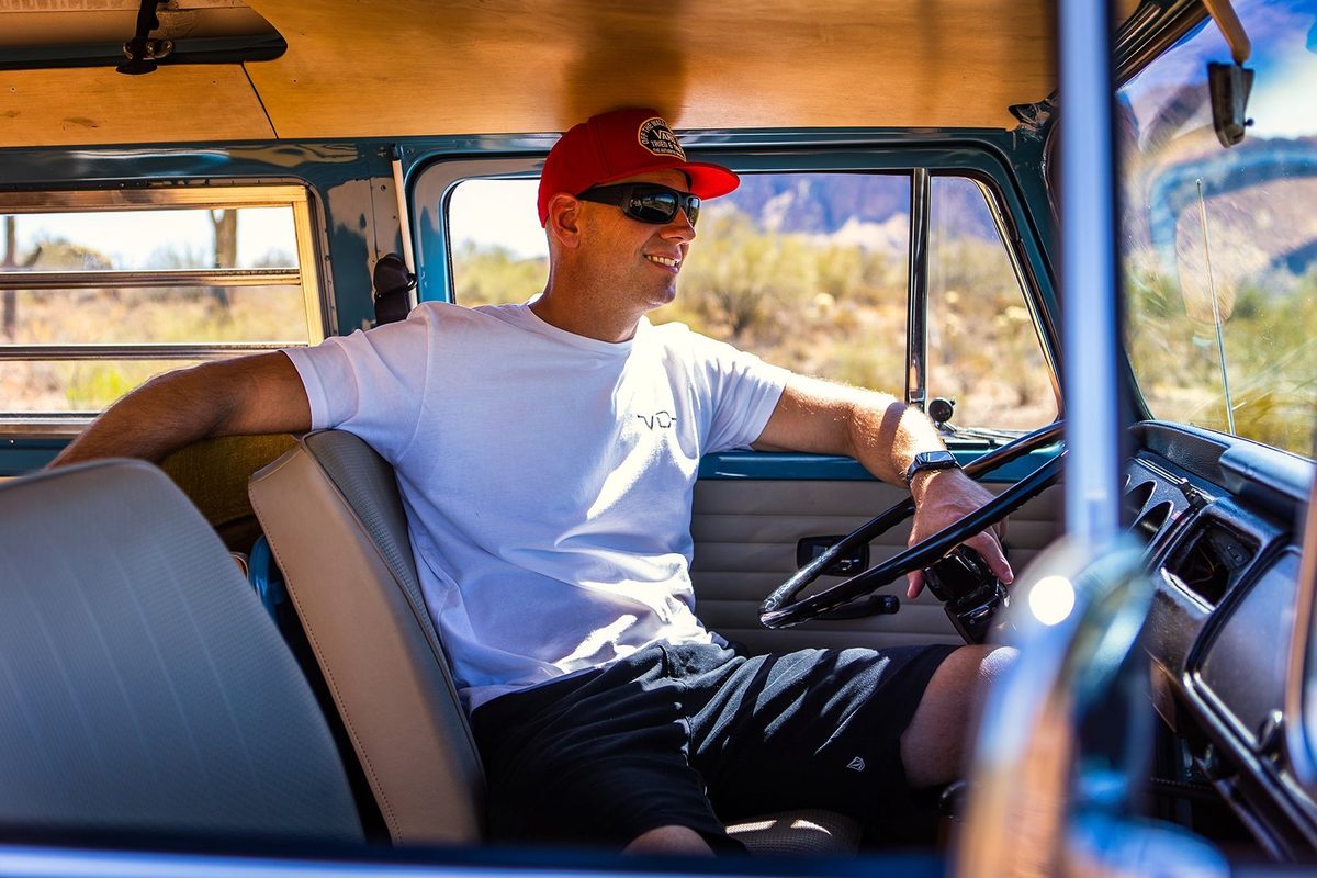 Classic car photographed in the Arizona desert