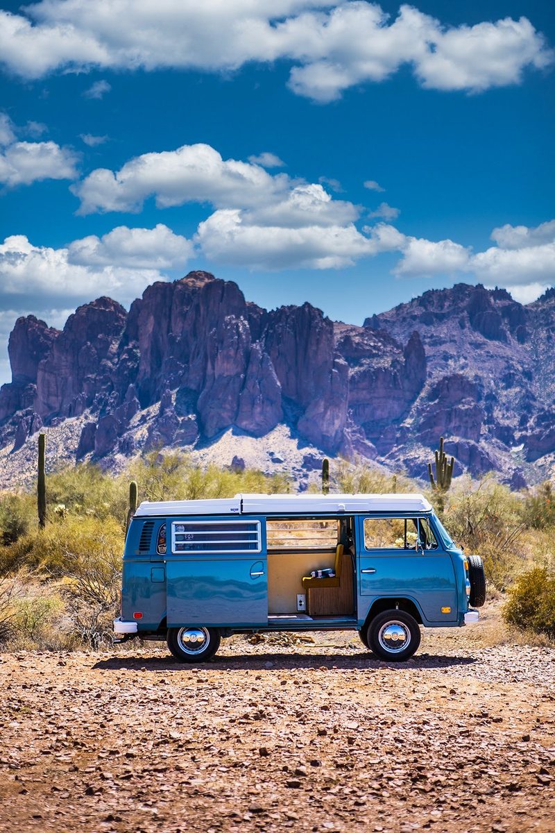 Classic car photographed in the Arizona desert