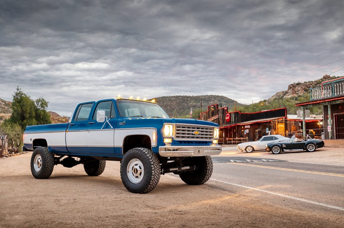 Classic car photographed in the Arizona desert