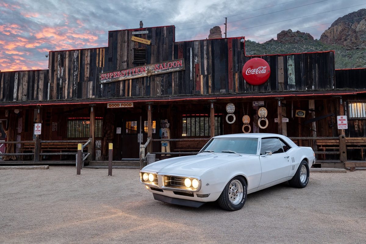 Classic car photographed in the Arizona desert