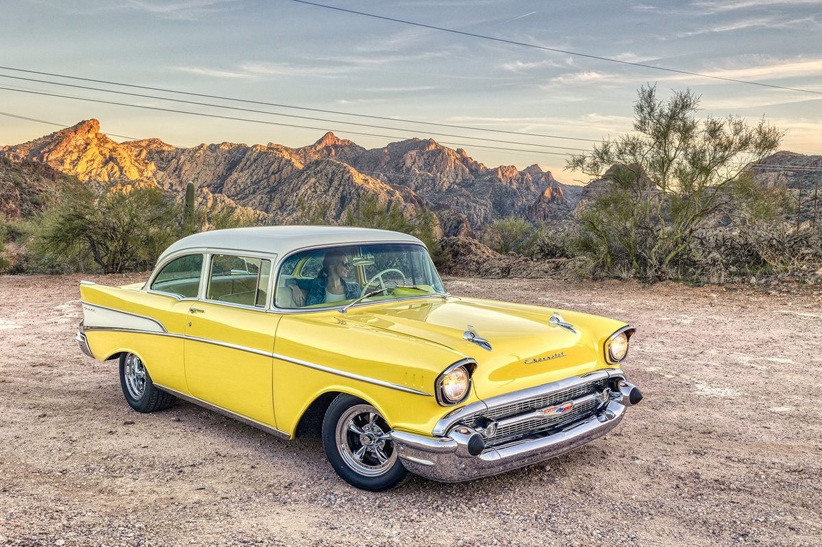 Classic car photographed in the Arizona desert