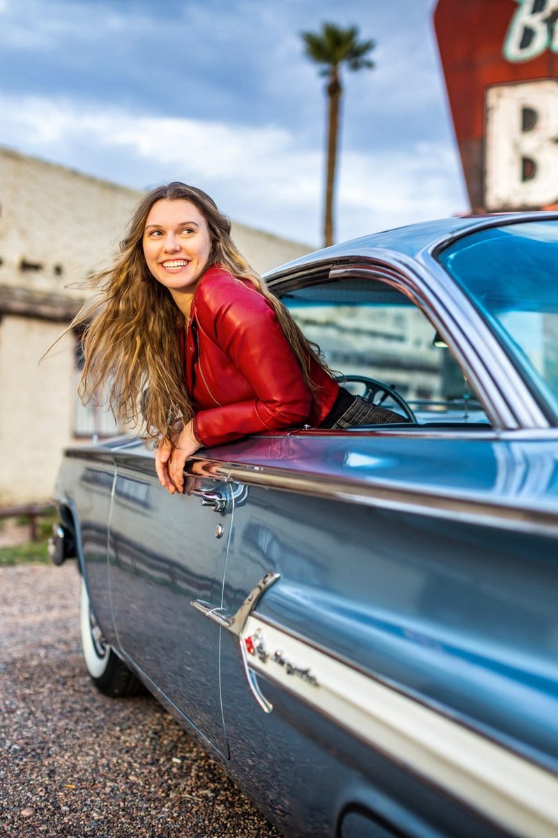 Classic car photographed in the Arizona desert