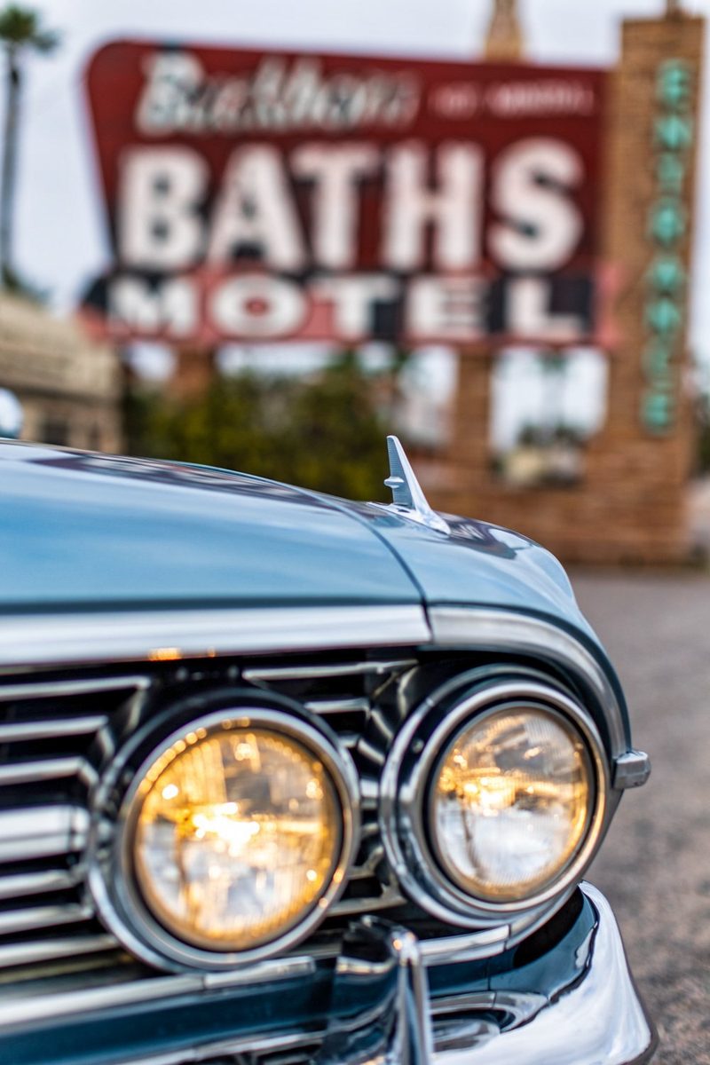Classic car photographed in the Arizona desert