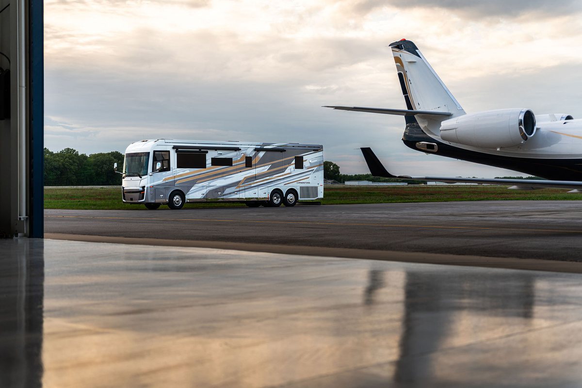 Cornerstone luxury motorhome photographed for a brand campaign