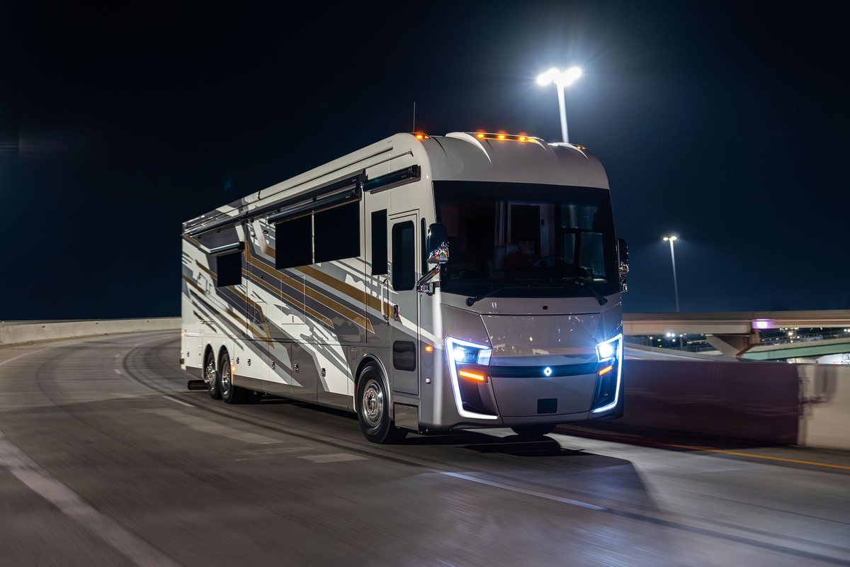 Cornerstone luxury motorhome photographed for a brand campaign