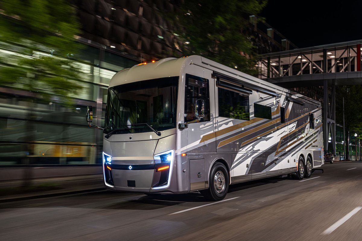 Cornerstone luxury motorhome photographed for a brand campaign